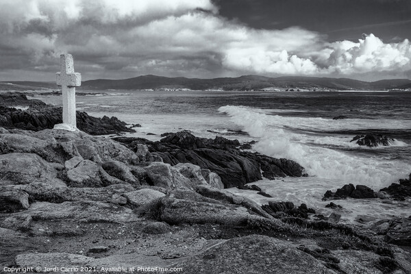 View of the Coast of Death, Galicia - B&W Picture Board by Jordi Carrio