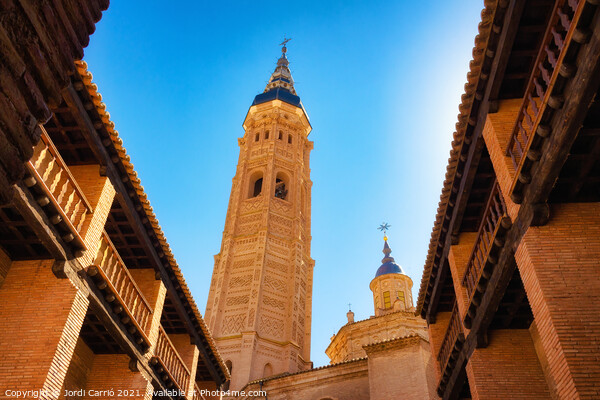 Mudejar tower of the Colegita of Santa Maria the Mayor, Calatayu Picture Board by Jordi Carrio