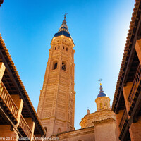 Buy canvas prints of Mudejar tower of the Colegita of Santa Maria the Mayor, Calatayu by Jordi Carrio