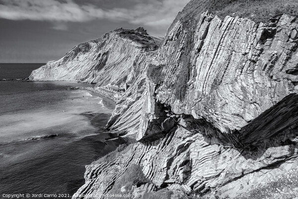 Zumaya Flysch Cliffs, Gipuzkoa - CR2106-5674-BW Picture Board by Jordi Carrio