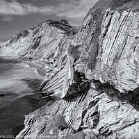 Buy canvas prints of Zumaya Flysch Cliffs, Gipuzkoa - CR2106-5674-BW by Jordi Carrio
