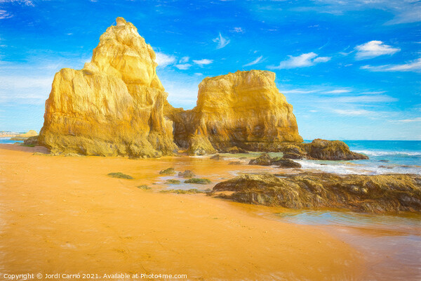 Beaches and cliffs of Praia Rocha, Algarve - 7 - Picturesque Edi Picture Board by Jordi Carrio