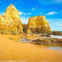 Buy canvas prints of Beaches and cliffs of Praia Rocha, Algarve - 7 - Picturesque Edi by Jordi Carrio