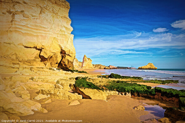 Beaches and cliffs of Praia Rocha, Algarve - 3 - Picturesque Edi Picture Board by Jordi Carrio