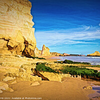 Buy canvas prints of Beaches and cliffs of Praia Rocha, Algarve - 3 - Picturesque Edi by Jordi Carrio