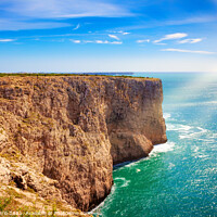 Buy canvas prints of Cliffs of the coast of Sagres, Algarve - 4 - Orton glow Edition  by Jordi Carrio