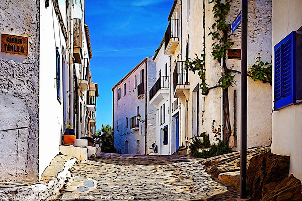 Charming Cadaques Streets - C1905 5536 WAT Picture Board by Jordi Carrio