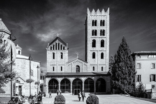 Ripoll Monastery, Catalonia, Spain - Black and White Edition  Picture Board by Jordi Carrio