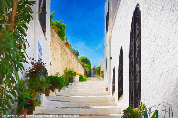Street with stairs of Cadaques - Picturesque Edition Picture Board by Jordi Carrio