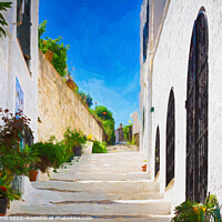 Buy canvas prints of Street with stairs of Cadaques - Picturesque Edition by Jordi Carrio