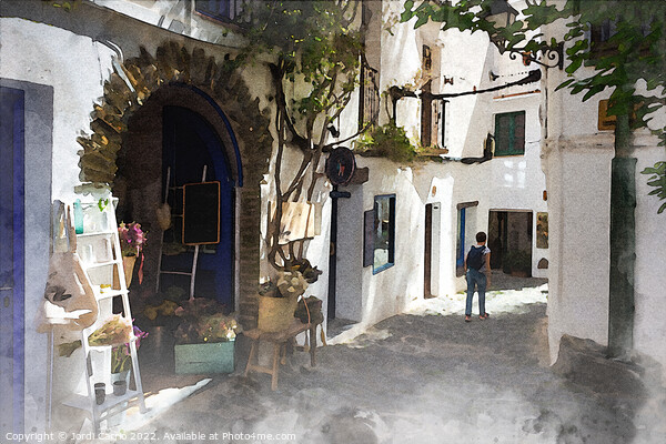 Picturesque Streets of Cadaques - C1905 5546 WAT Picture Board by Jordi Carrio