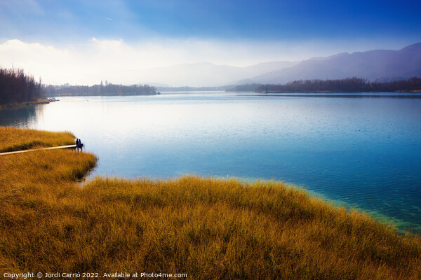 Panoramic view of Banyoles lake in winter - Orton glow Edition  Picture Board by Jordi Carrio