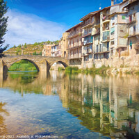 Buy canvas prints of Matarranya River as it passes through Valderrobles, Aragon - Pic by Jordi Carrio