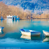 Buy canvas prints of Reflections of Banyolas in Blue - CR2201-6614-PIN by Jordi Carrio