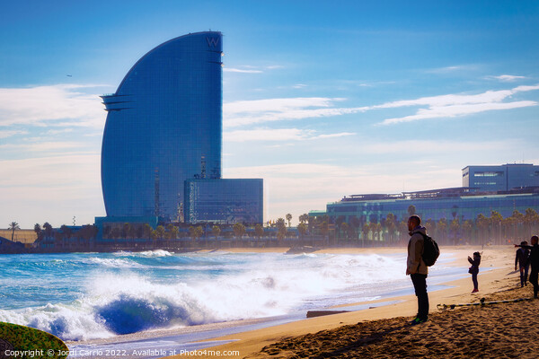 San Sebastian Beach in Barceloneta - C1701-8447-GL Picture Board by Jordi Carrio
