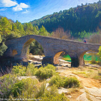 Buy canvas prints of Pedret Bridge from the 13th century - 1 - Picturesque Edition by Jordi Carrio