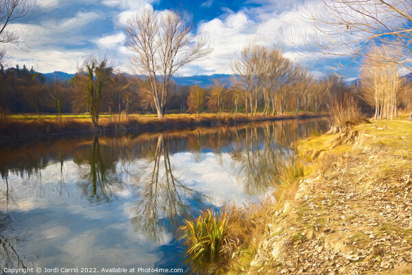 Winter reflections in Ter river Picturesque Edition Picture Board by Jordi Carrio