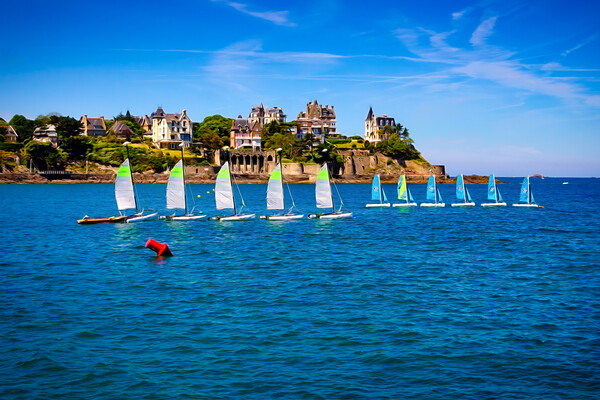 Majestic Sailboats in Dinard Bay - C1506-1655-PIN Picture Board by Jordi Carrio