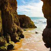 Buy canvas prints of Beaches and cliffs of Praia Rocha - 5 - Orton glow Edition  by Jordi Carrio