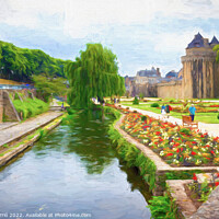 Buy canvas prints of Gardens of Les Remparts in Vannes, Brittany - Picturesque Editio by Jordi Carrio