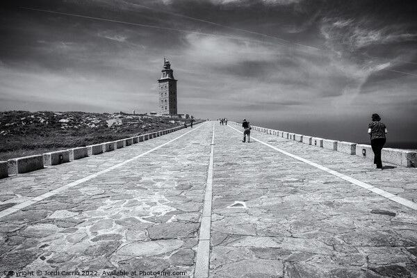 Access road to the Hercules Tower, Galicia - B&W Picture Board by Jordi Carrio