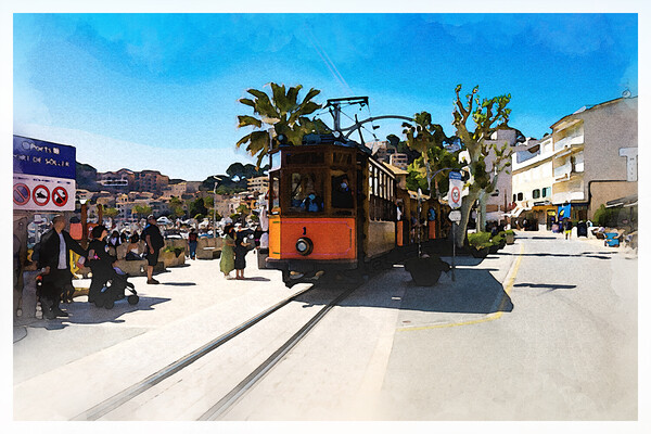 Sóller tourist train, Majorca - CR2205-7525-WAT Picture Board by Jordi Carrio