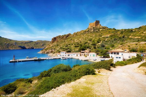 Port of Cabrera and the Castle - CR2204-7340-ORT Picture Board by Jordi Carrio