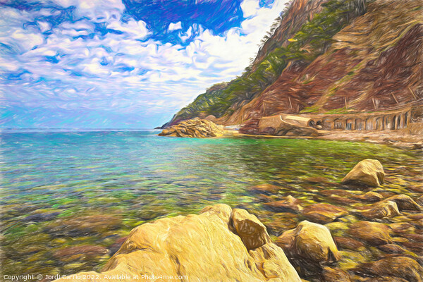 View of the coast of Estellencs - CR2205-7486-OIL Picture Board by Jordi Carrio