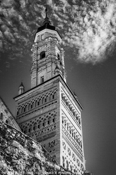 Mudejar style tower, Aragon, Spain - Black and White Edition  Picture Board by Jordi Carrio