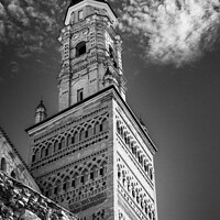 Buy canvas prints of Mudejar style tower, Aragon, Spain - Black and White Edition  by Jordi Carrio