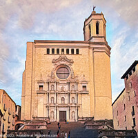 Buy canvas prints of Majestic Girona Cathedral - CR2111-6225-ABS by Jordi Carrio