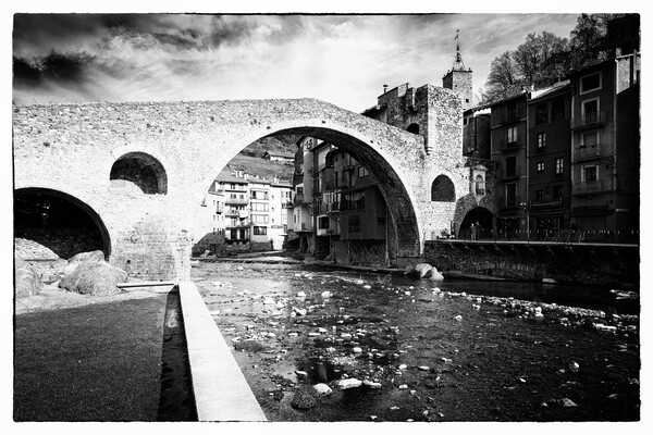 Bridge with history - CR2011-4027-BW Picture Board by Jordi Carrio
