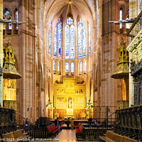 Buy canvas prints of Panoramic interior of the cathedral of León by Jordi Carrio
