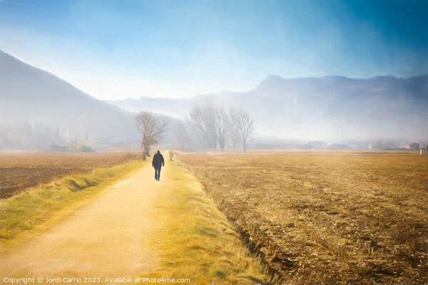 Fog on the greenway of the valley of Les Preses, La Garrotxa - 1 Canvas Print by Jordi Carrió