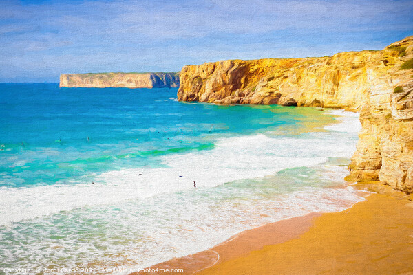 Cliffs of the coast of Sagres, Algarve - 2 - Picturesque Edition Picture Board by Jordi Carrio