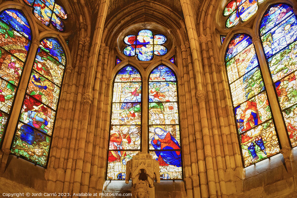 Stained glass windows of the cathedral of León Picture Board by Jordi Carrio