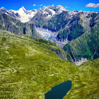 Buy canvas prints of Aletsch Glacier Panorama - N0708-128-ORT-2 by Jordi Carrio
