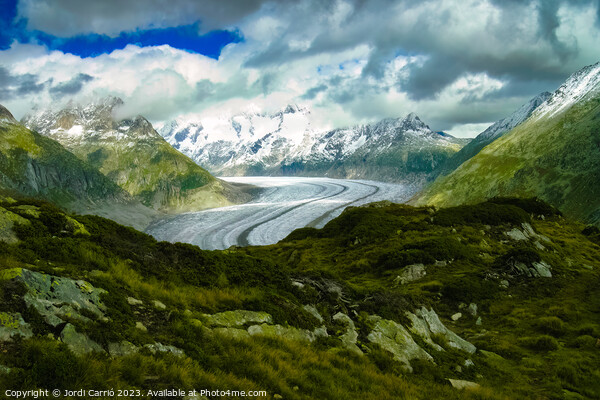 Majestic Aletsch Glacier - N0708-67-ORT-2 Picture Board by Jordi Carrio
