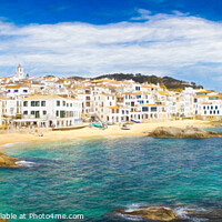 Buy canvas prints of Great panoramic view of Calella of Palafrugell, Costa Brava - Pi by Jordi Carrio