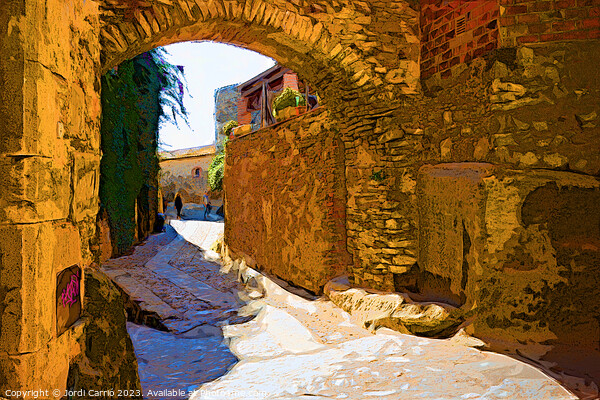 Arch of the street, Peratallada - C1610-7676-WAT Picture Board by Jordi Carrio