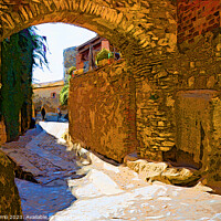 Buy canvas prints of Arch of the street, Peratallada - C1610-7676-WAT by Jordi Carrio
