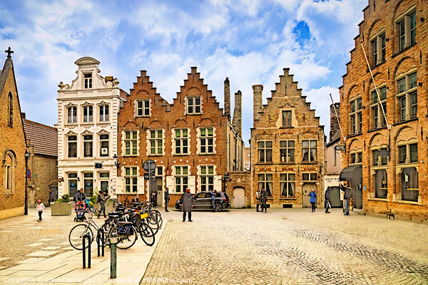 Historic Square of Bruges - CR2304-8945-WAT Picture Board by Jordi Carrio