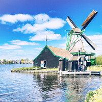 Buy canvas prints of A windmill in Zaanse Schans - CR2305-9143-REMIX by Jordi Carrio