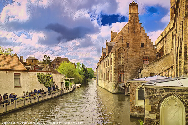 Bruges Canal in Spring - CR2304-8957-WAT Picture Board by Jordi Carrio