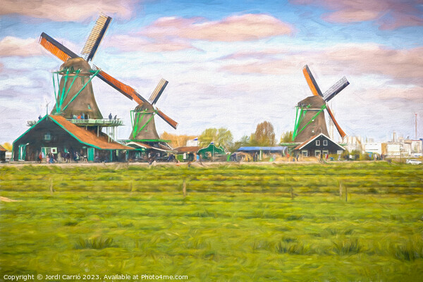 The charm of Zaanse Schans - CR2305-9130-OIL Picture Board by Jordi Carrio