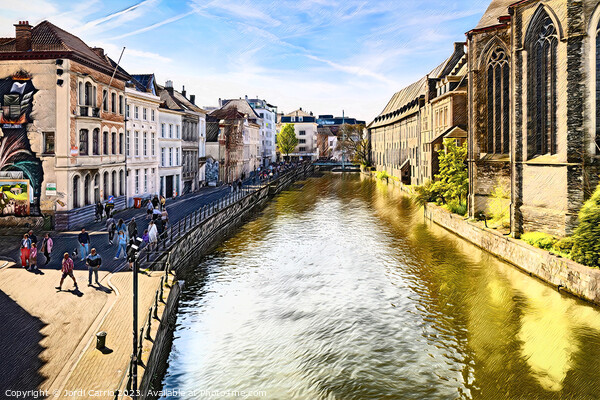 The Serene Canal of Ghent - CR2304-9035-WAT Picture Board by Jordi Carrio