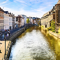 Buy canvas prints of The Serene Canal of Ghent - CR2304-9035-WAT by Jordi Carrio