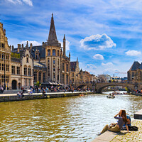 Buy canvas prints of The Majestic Canal of Ghent - CR2304-9079-ORT by Jordi Carrio