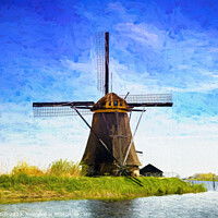 Buy canvas prints of Windmills in Kiderdijk - CR2305-9258-OIL by Jordi Carrio