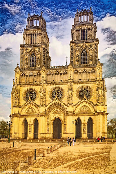Beautiful facade of the Orléans cathedral - CR2304 Picture Board by Jordi Carrio